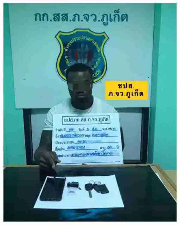Nigerian Man Arrested In Thailand With 11.85 Grams Of Cocaine (Photos)